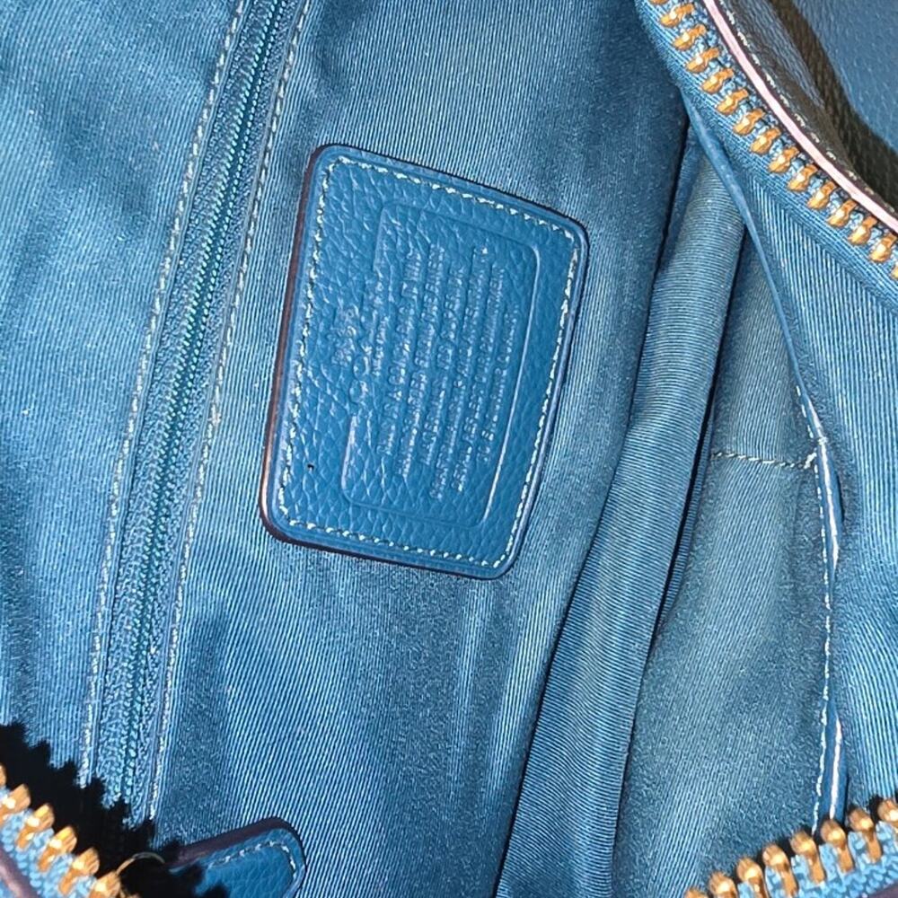 Coach Harley East West Teal Pebbled Leather Hobo Shoulder Bag - Picture 5 of 5